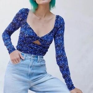 Urban Outfitters Juliana Blue Star Cutout Top